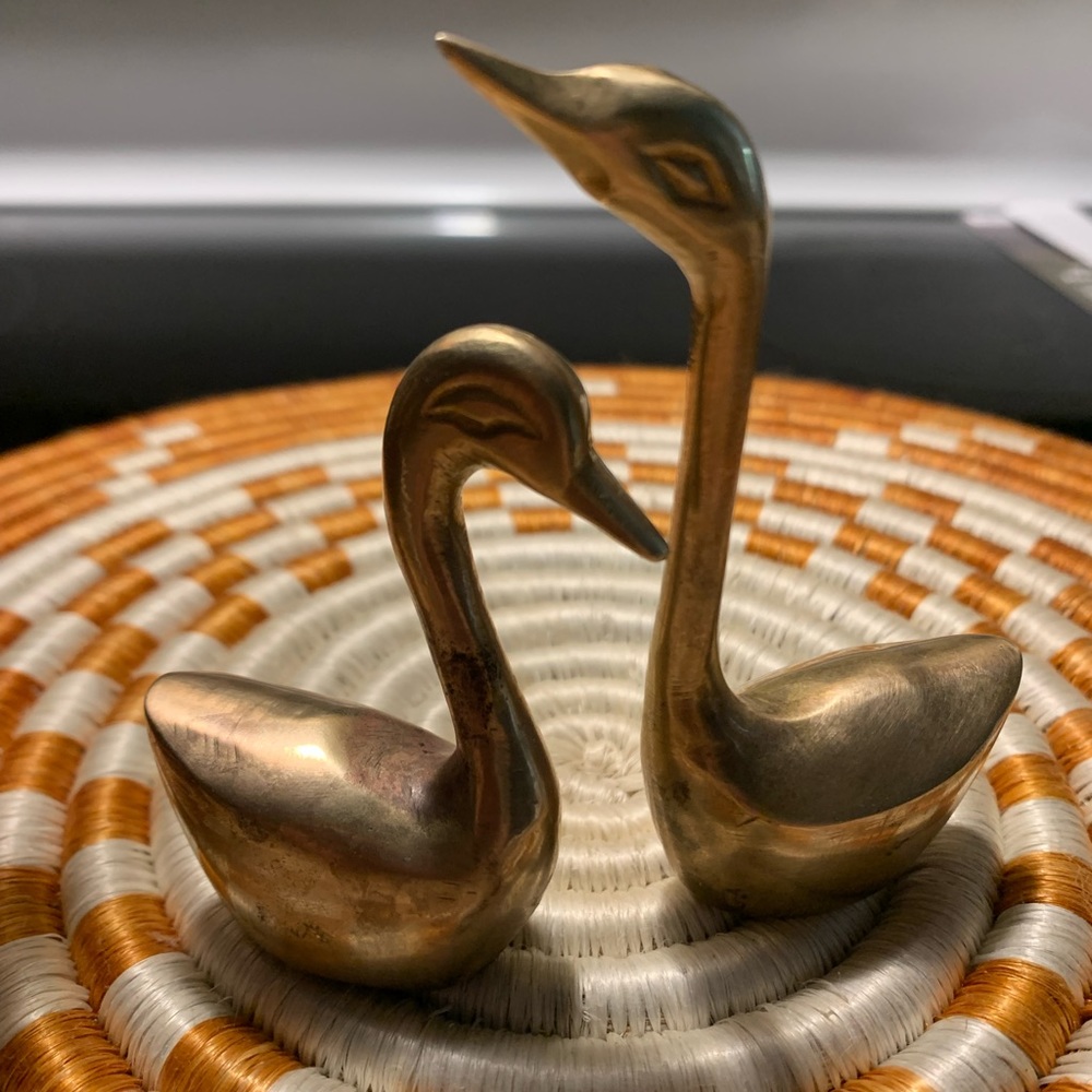 Brass swans vintage